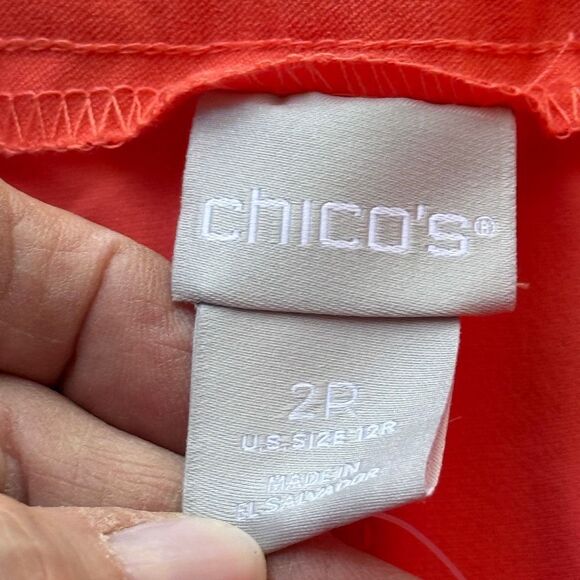Chico's So Slimming Brigitte Ankle Pants, Orange,‎ Size 12 - Picture 8 of 11
